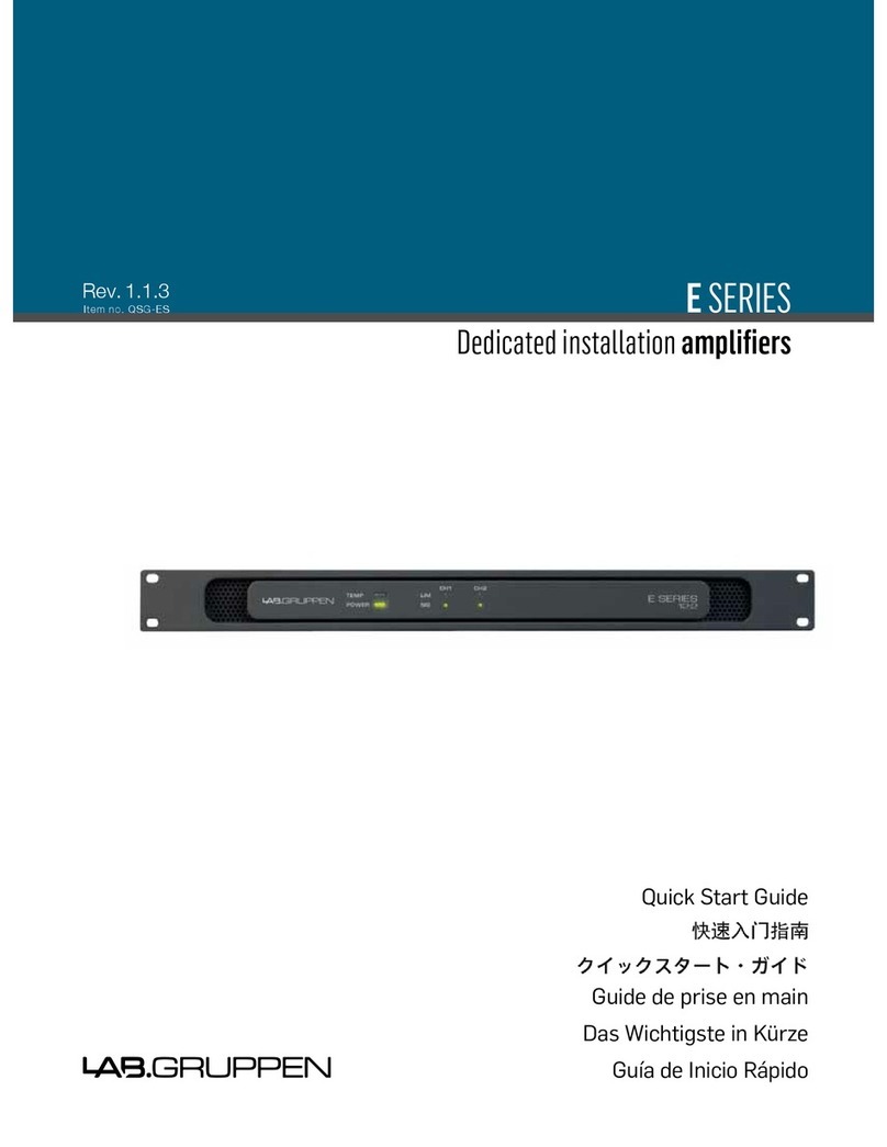 Lab.gruppen E SERIES User manual Lab.gruppen E SERIES User manual
