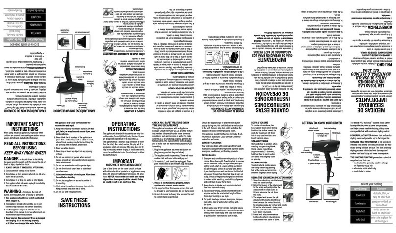 Conair 276 User guide