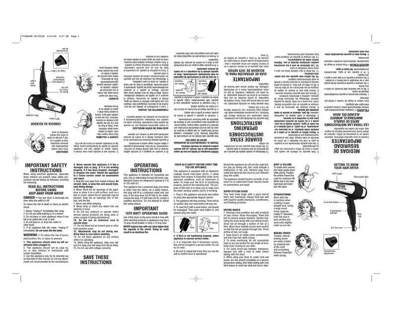 Conair 070RACHN User guide