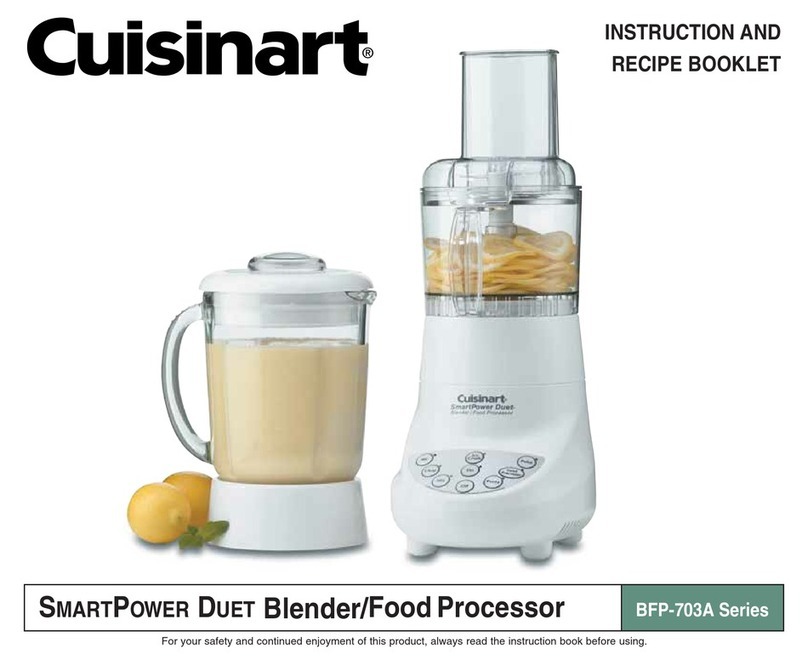 Cuisinart BFP-703A Series INSTRUCTION AND RECIPE BOOKLET