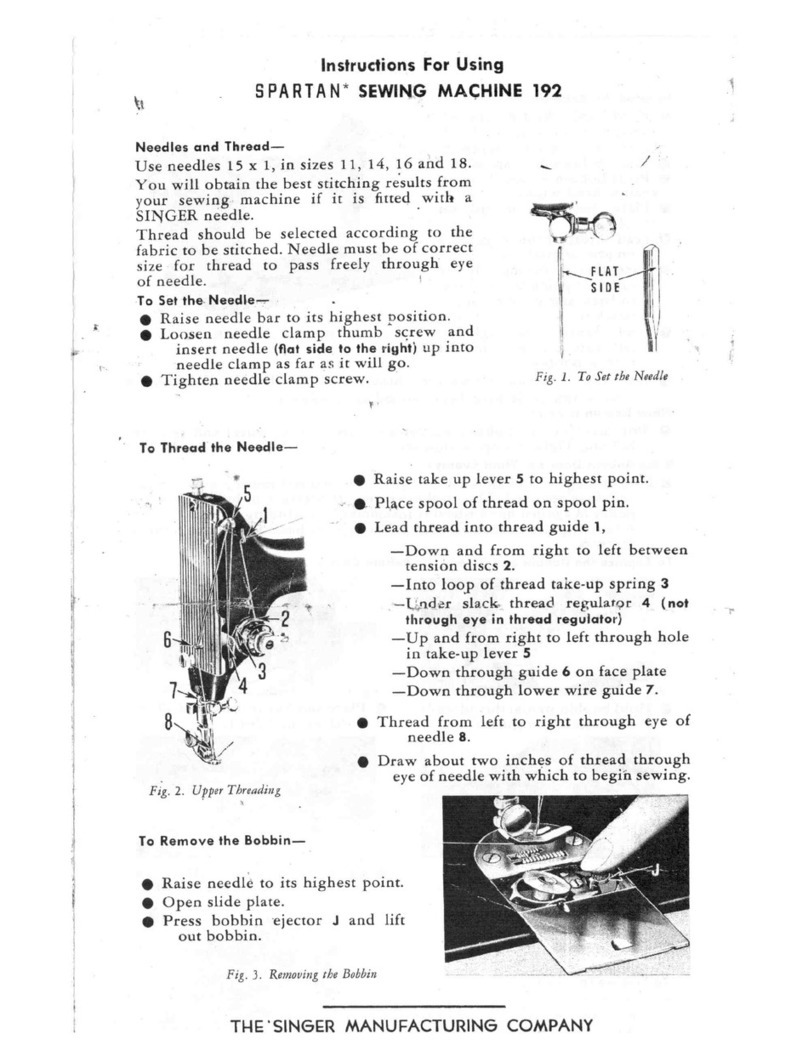 Singer Spartan 193 Installation and operation manual