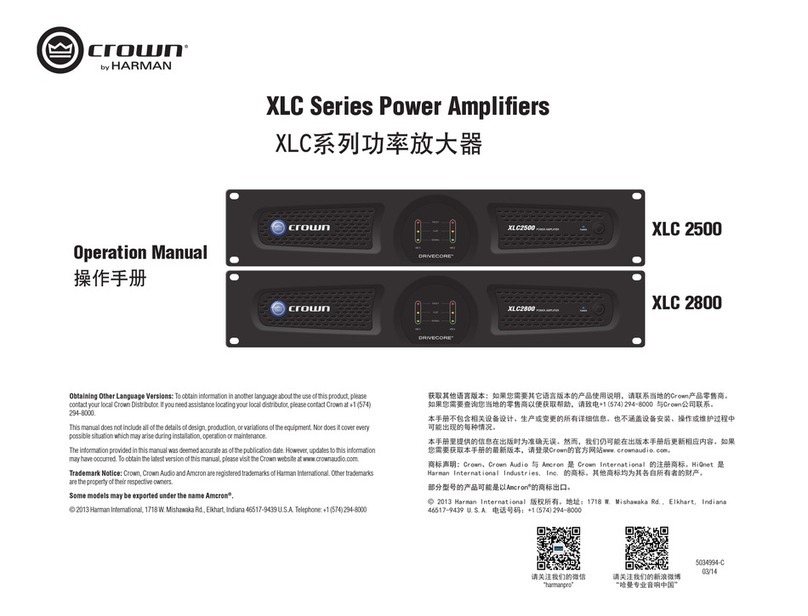 Crown XLC2800 User manual