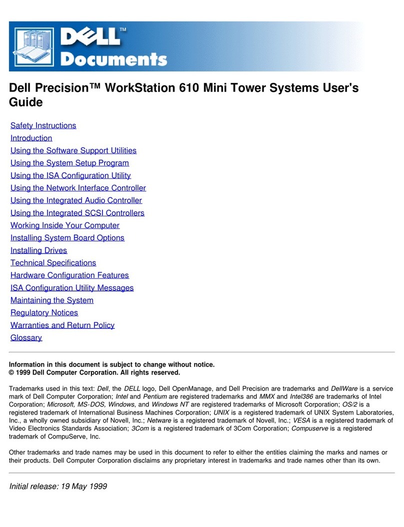 Dell Precision 610 user guide