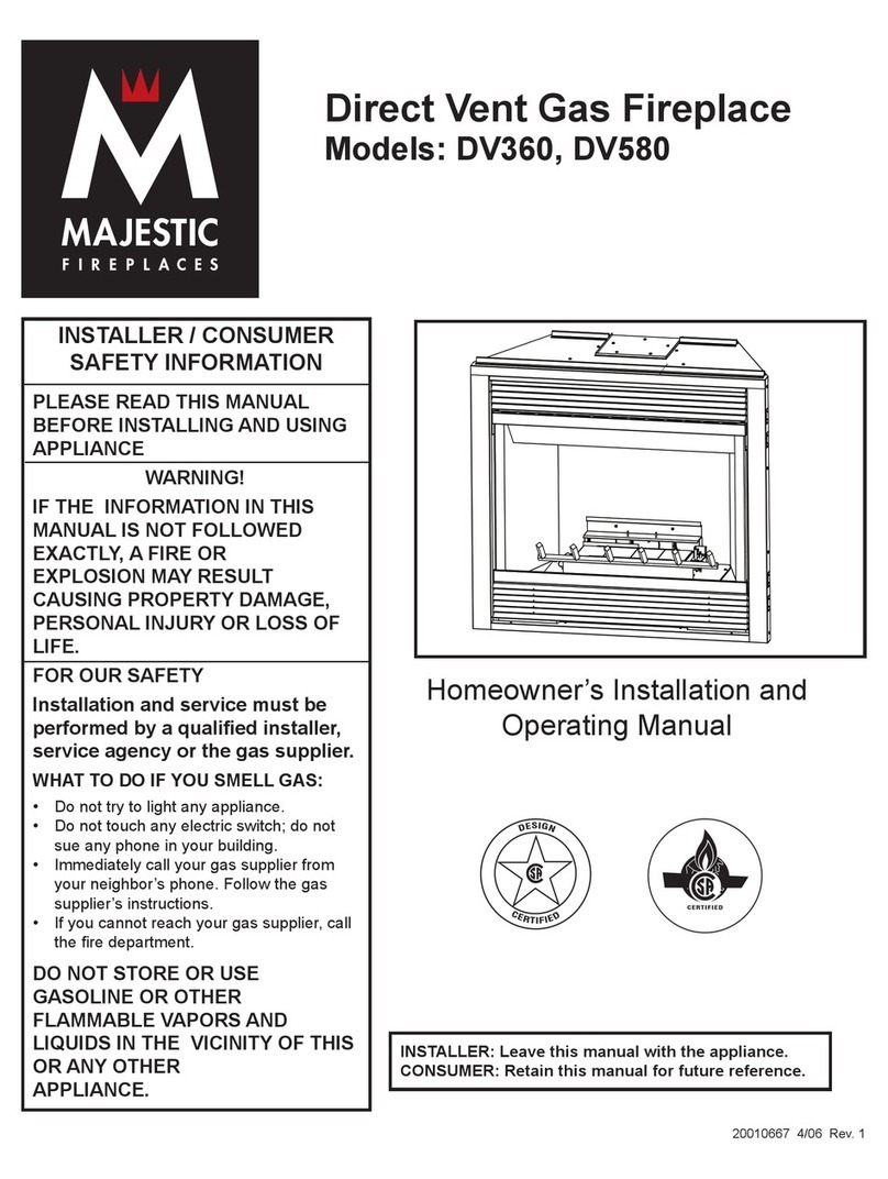Majestic fireplaces DV360 operating manual