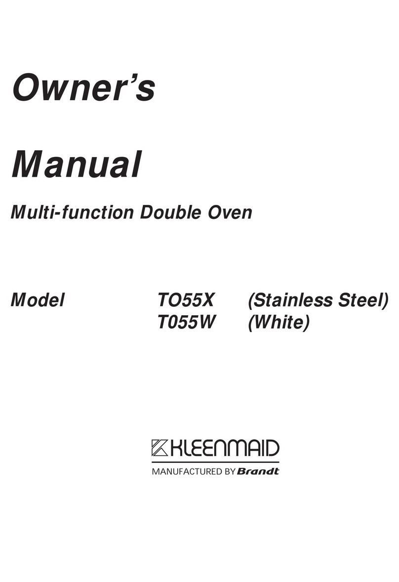 Kleenmaid TO55X owner's manual