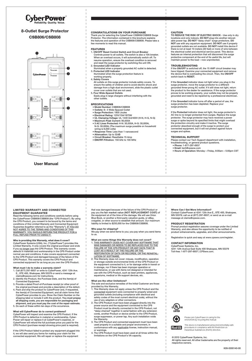 CyberPower CSB806 user manual CyberPower CSB806 user manual