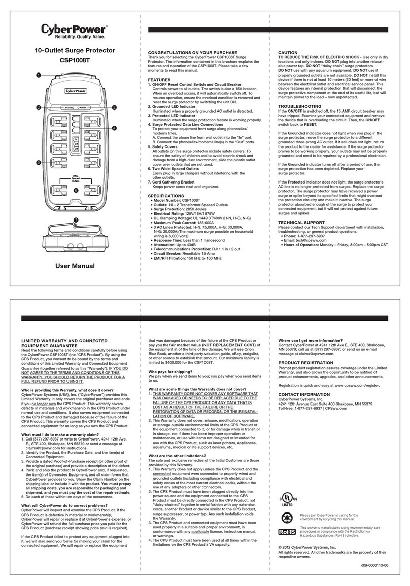 CyberPower CSP1008T User manual