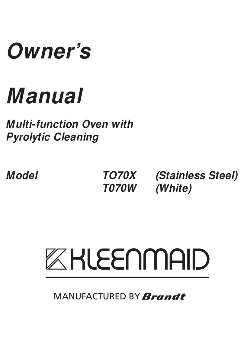 Kleenmaid TO70X User manual