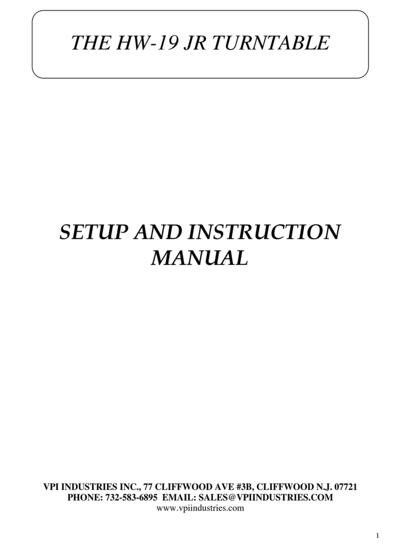 VPI Industries HW-19 JR Manual