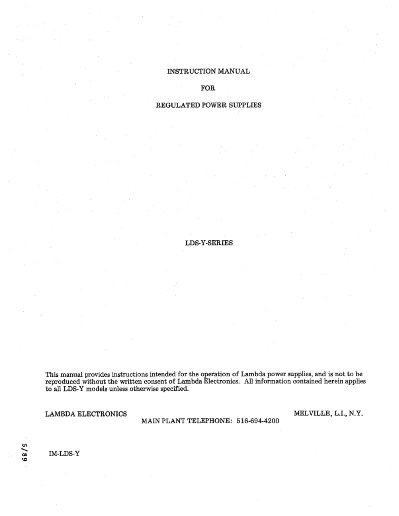 Lambda Electronics LDS-Y-5-OV instruction manual