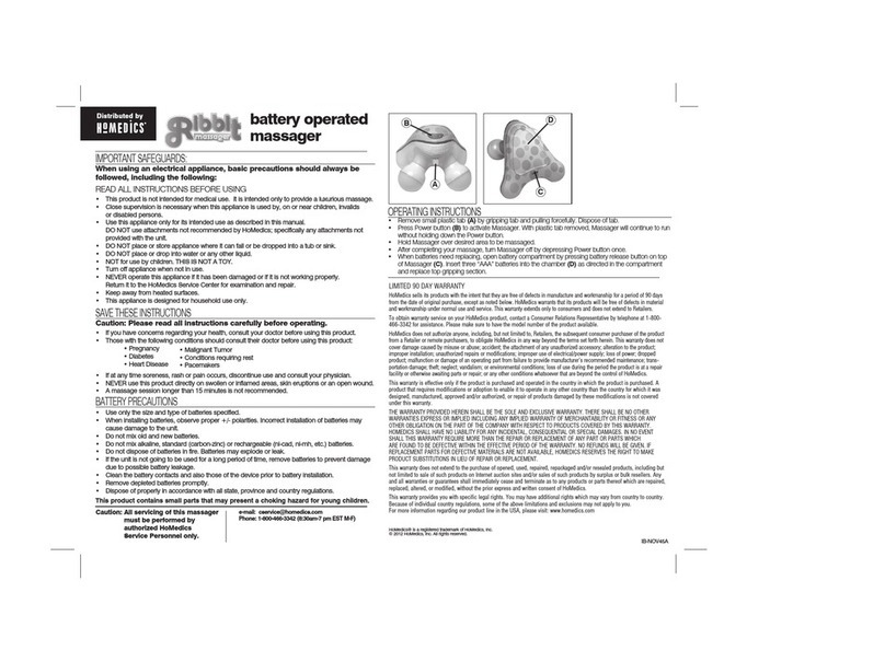 HoMedics Ribbit instructions