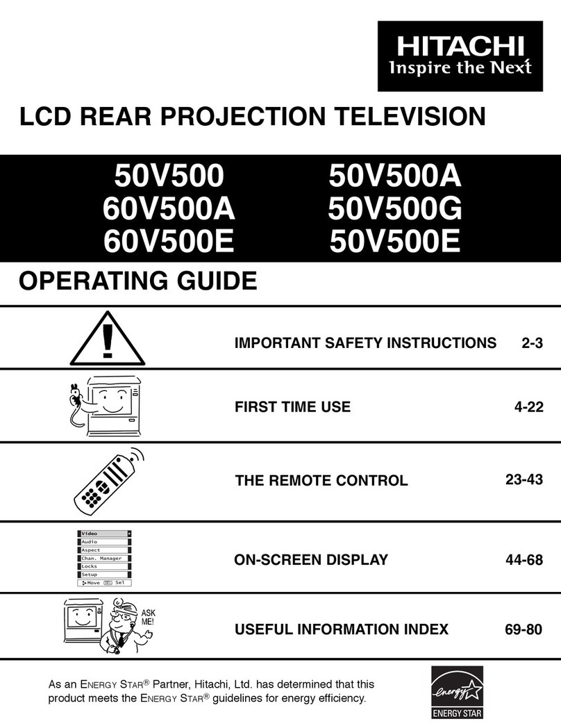 Hitachi 50V500 - UltraVision Digital - 50" Rear Projection... User manual