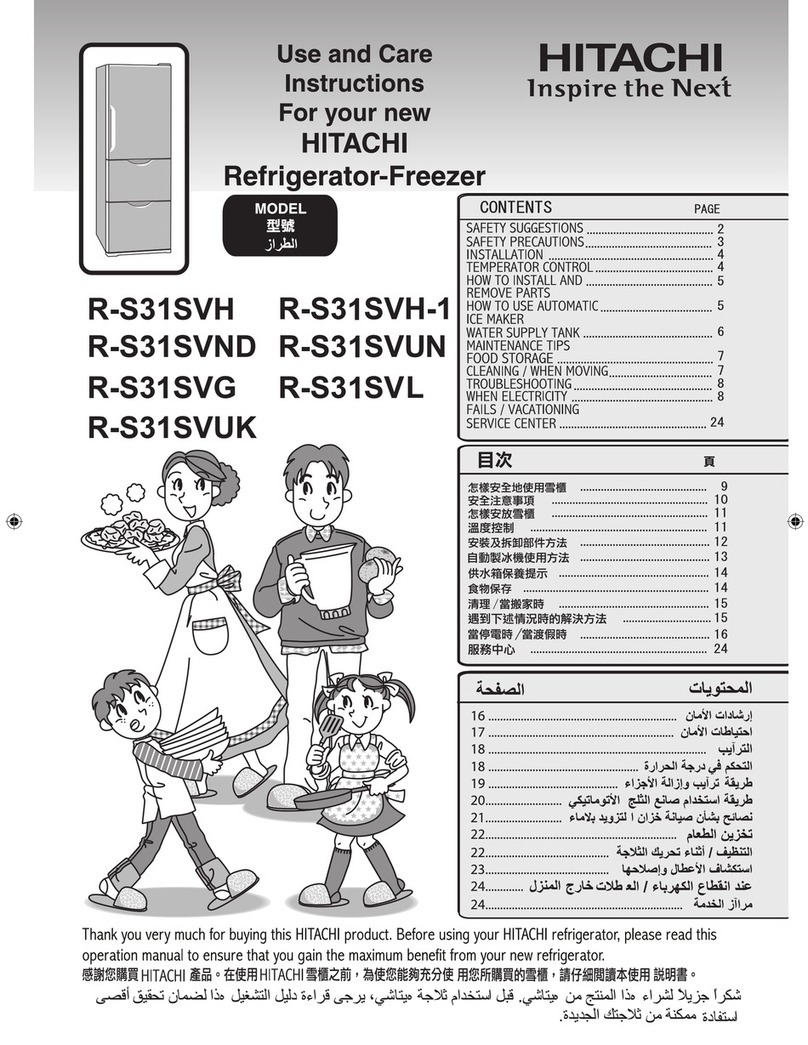 Hitachi R-S31SVH Quick reference guide