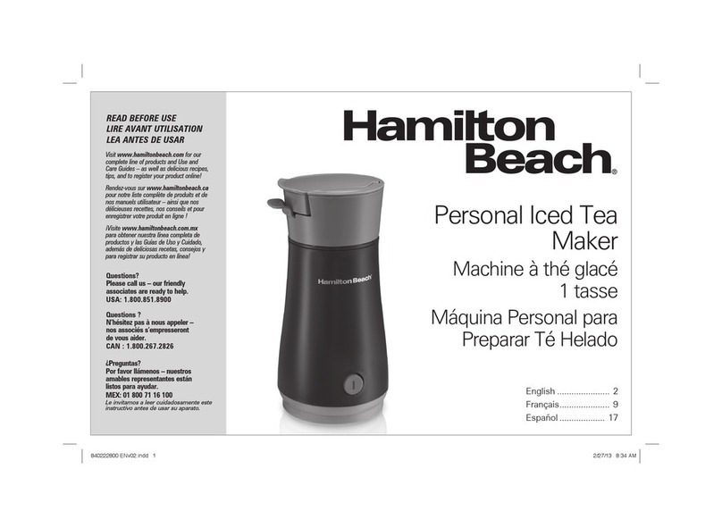 Hamilton Beach Iced Tea Maker user manual