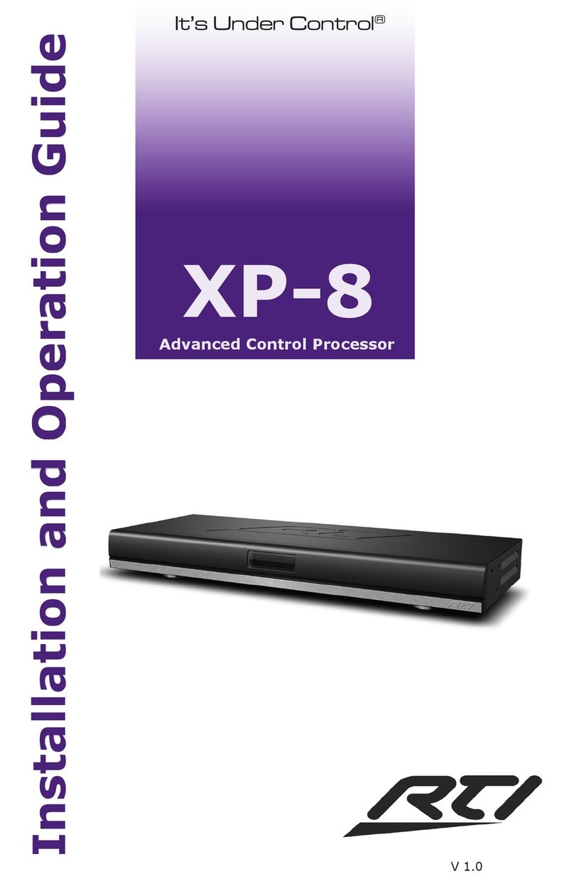 RTI Under Control XP-8 Installation and operation guide