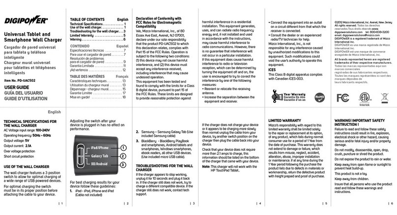 DigiPower PD-UAC502 User manual DigiPower PD-UAC502 User manual