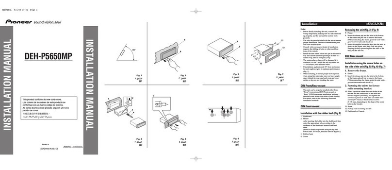Pioneer DEH-P5650MP installation manual