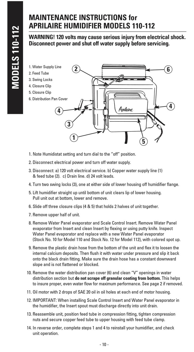Aprilaire 10-112 Technical specifications