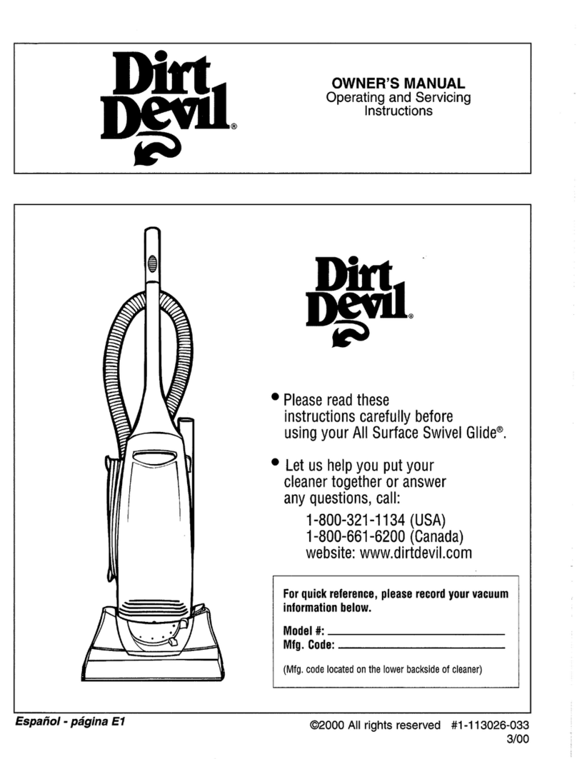 Dirt Devil Vacuum Cleaner owner's manual