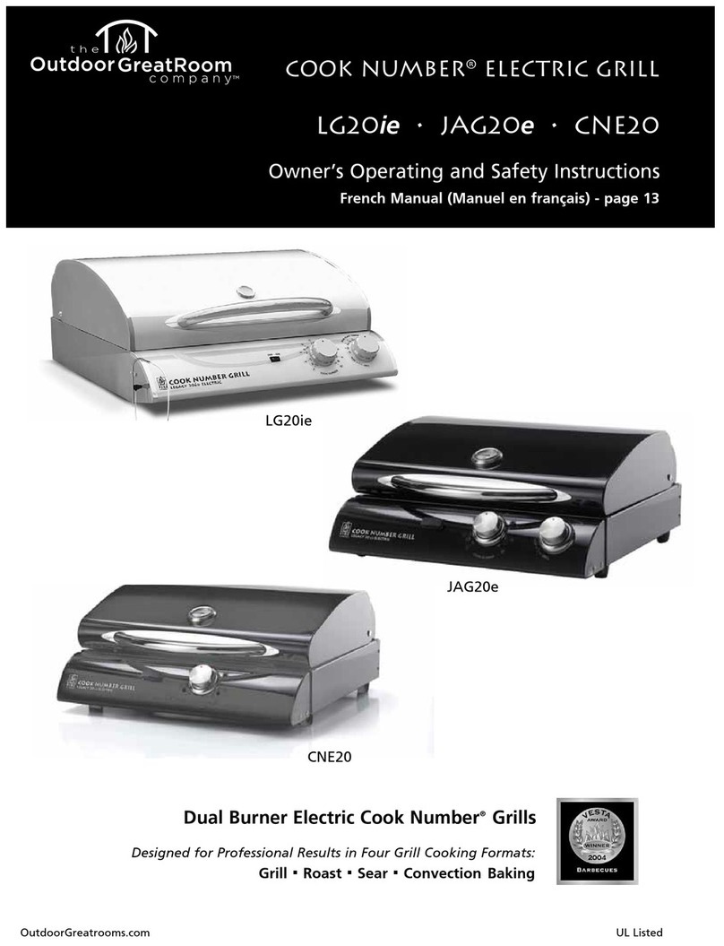 Outdoor GreatRoom Company Cook Number LG20ie Owner's operating instruction manual