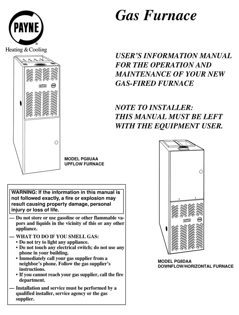 Payne PG8UAA Operation and maintenance manual