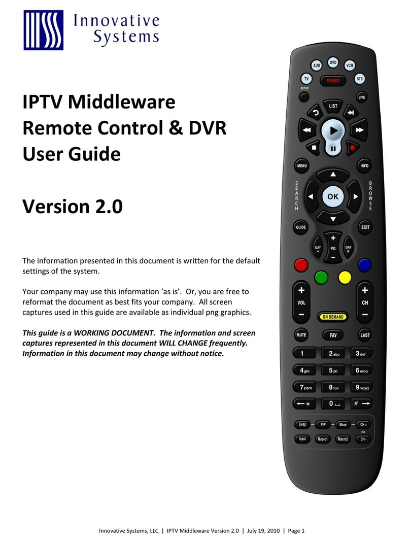 Innovative systems IPTV Middleware user guide