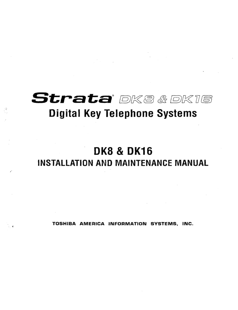 Toshiba Strata DK8 Installation and maintenance manual
