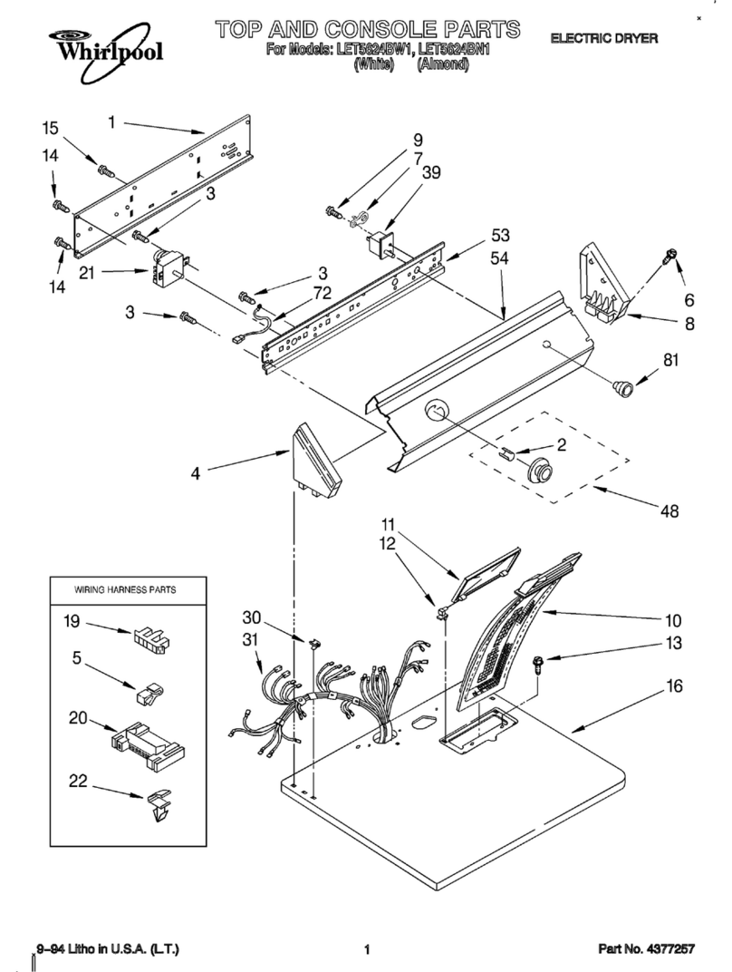 Whirlpool LET5624BW1 parts list
