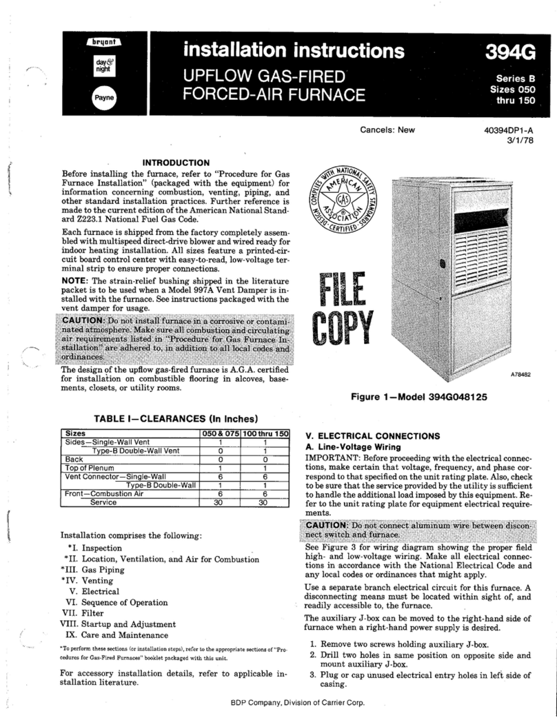 Bryant 394G User manual
