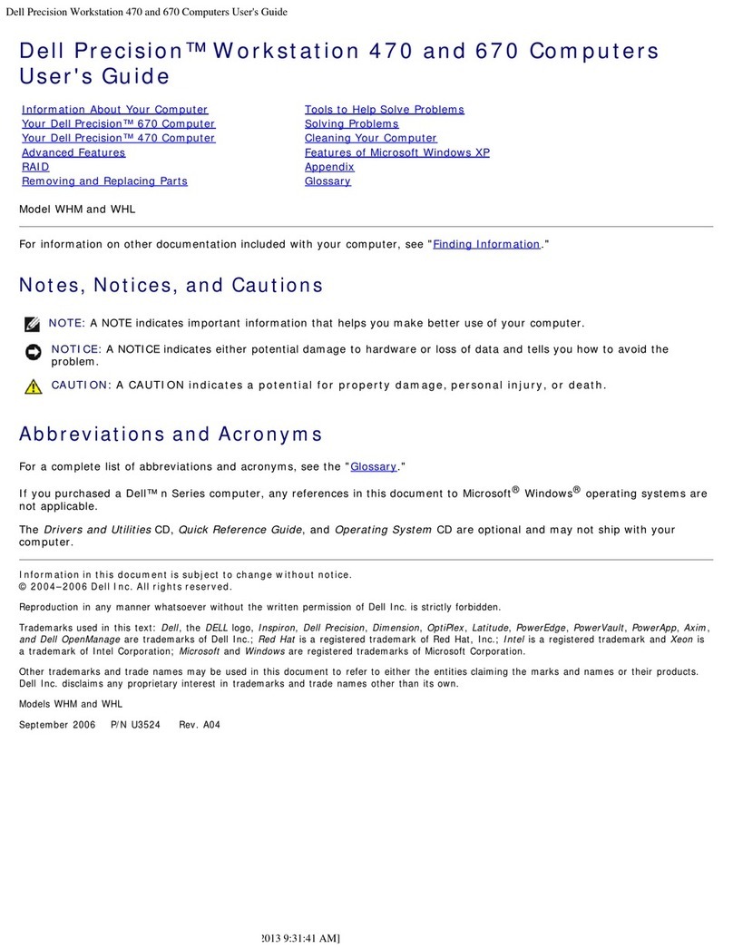Dell Precision Workstation 470 User manual