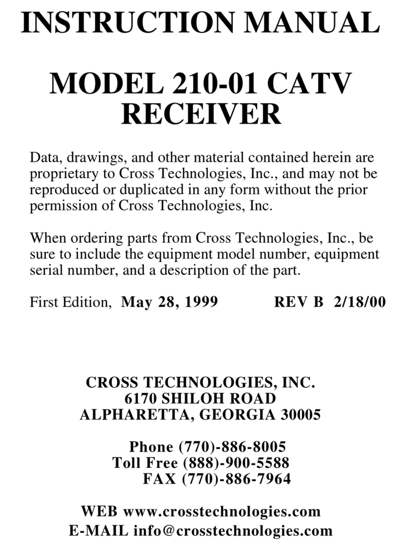 Cross Technologies 210-01 CATV User manual