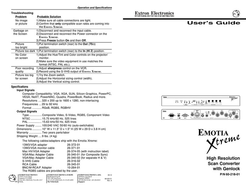 Extron electronics Emotia Xtreme User manual