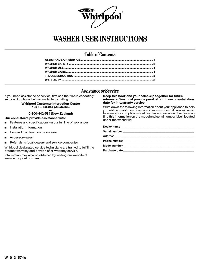 Whirlpool 6ALSR7244MW3 User instructions