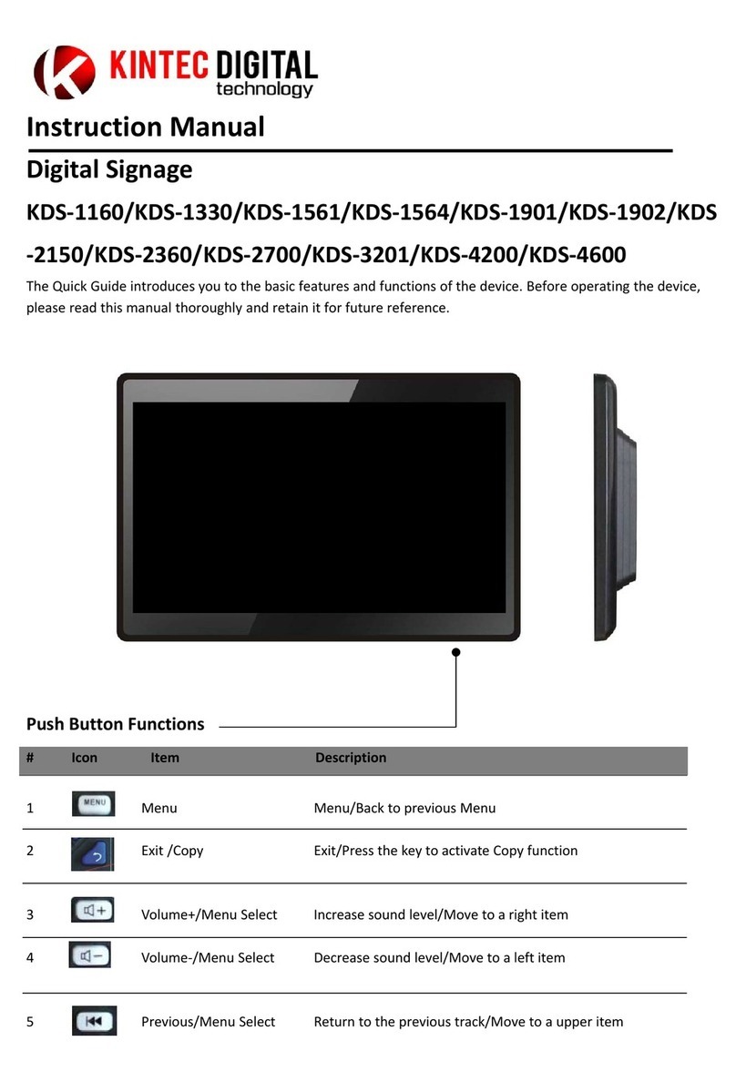 Kintec Digital Technology KDS?1160 instruction manual