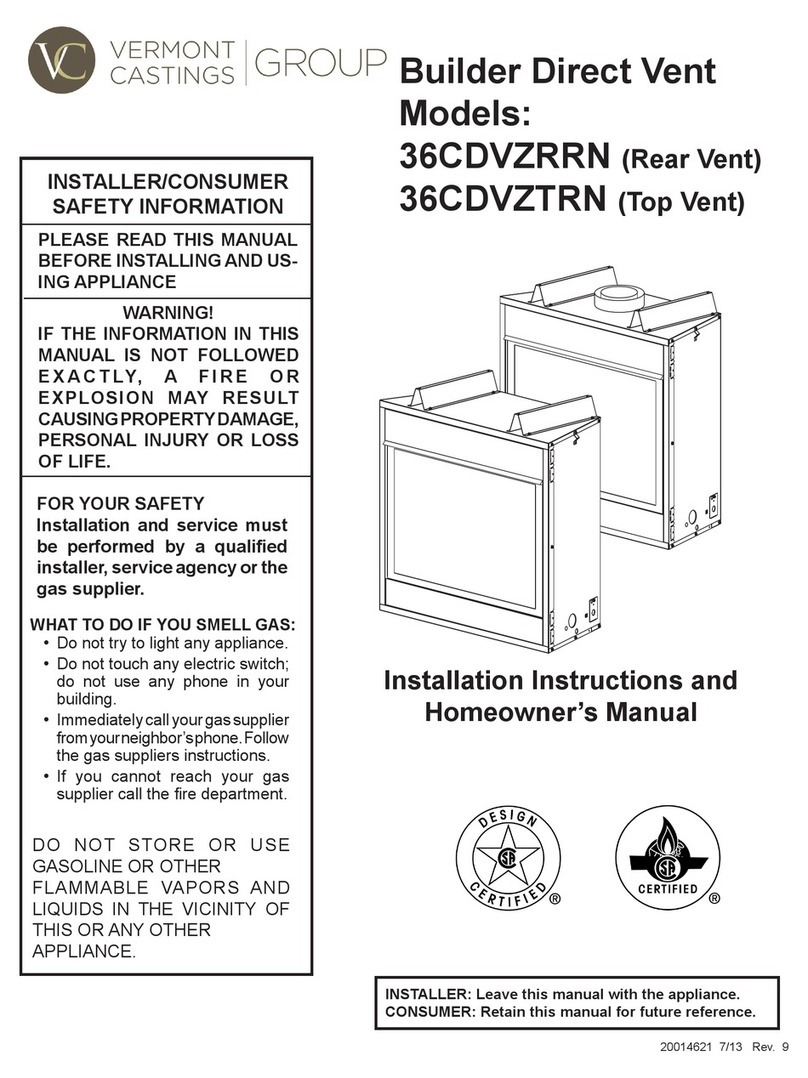 Vermont Castings 36CDVZRRN Assembly instructions