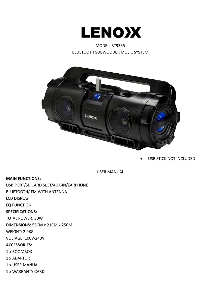 Lenoxx BT9335 user manual