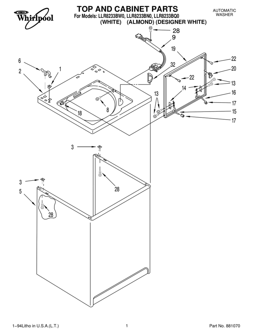 Whirlpool LLR8233BW0 User manual
