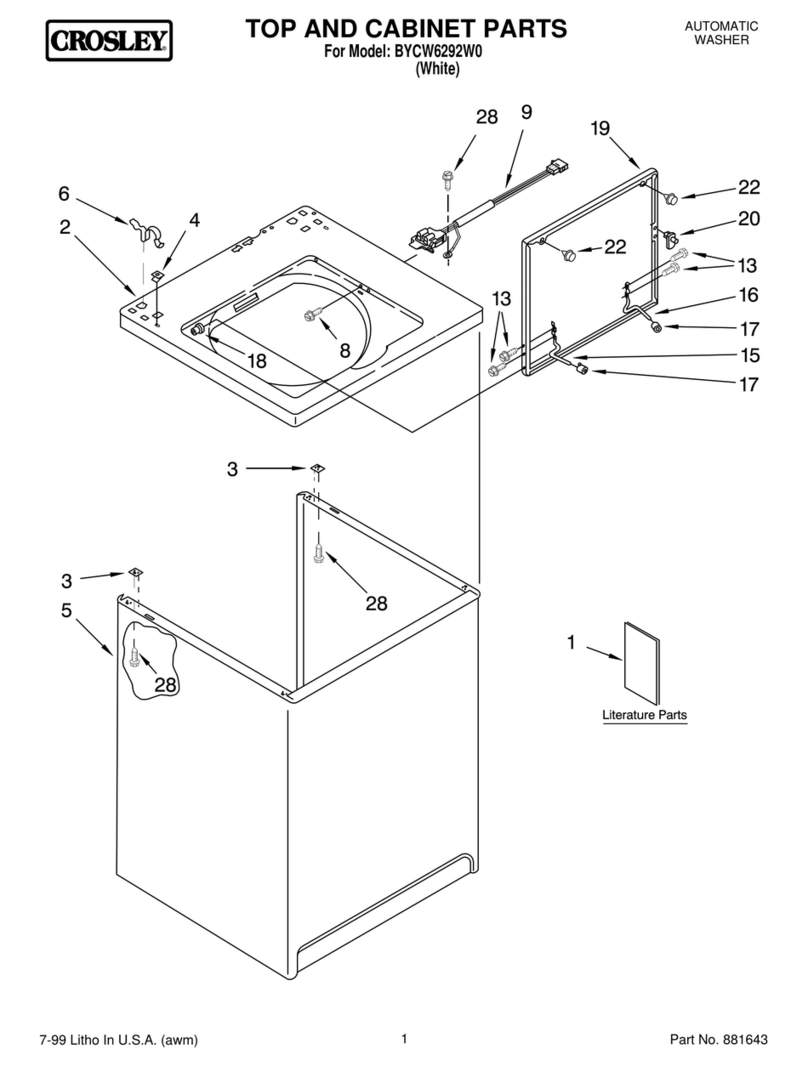 Crosley BYCW6292W0 User manual