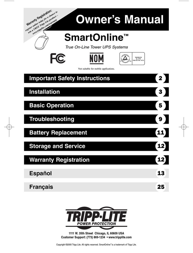 Tripp Lite SmartOnline owner's manual Tripp Lite SmartOnline owner's manual