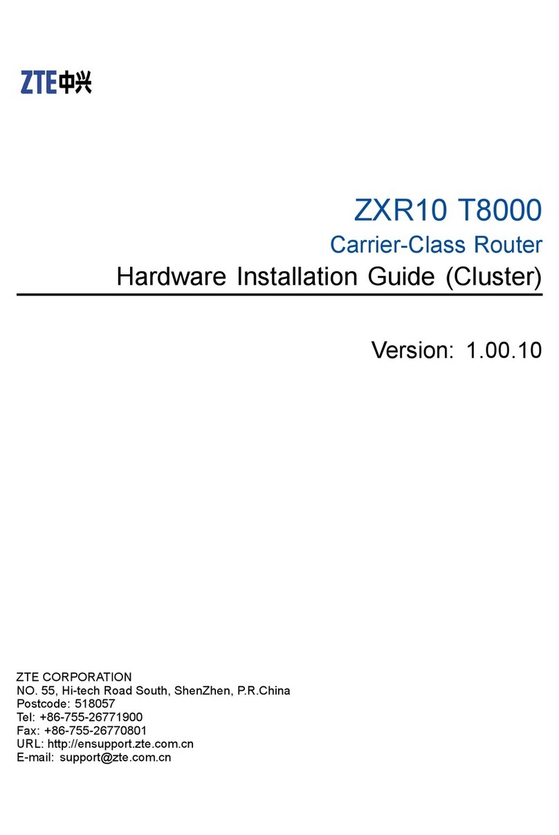 Zte ZXR10 T8000 Series Hardware installation guide