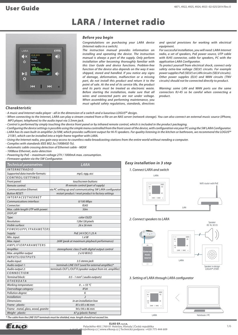 Elko LARA User manual