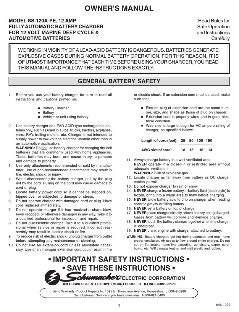 Schumacher Electric SS-120A-PE owner's manual