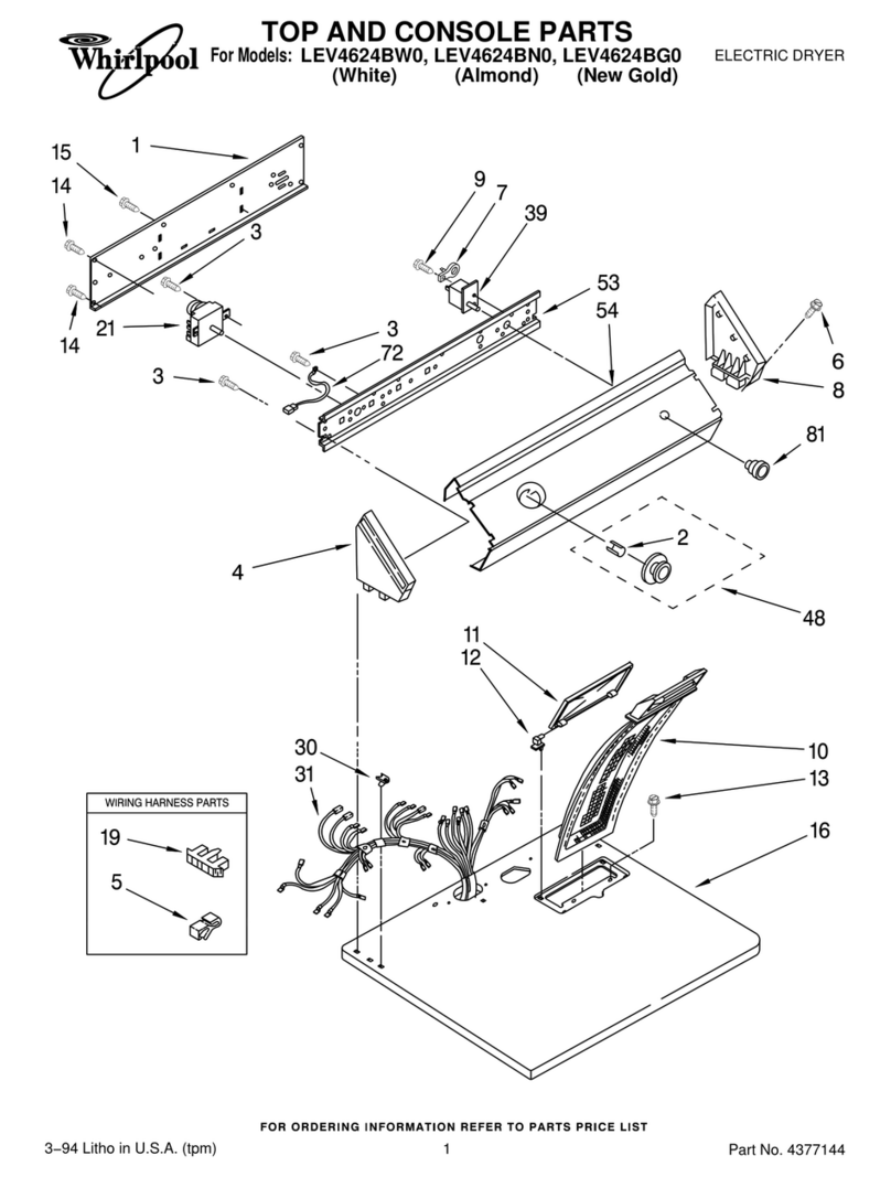 Whirlpool LEV4624BW0 parts list