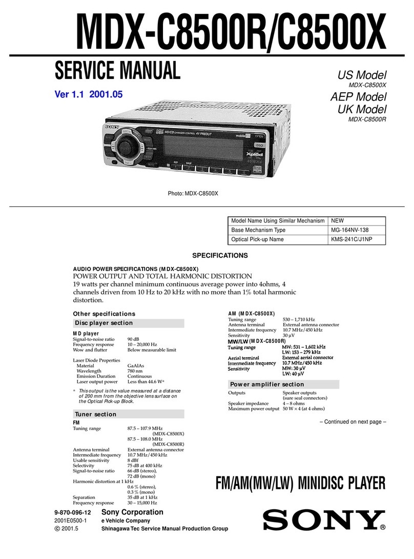 Sony MDX-C8500R User manual