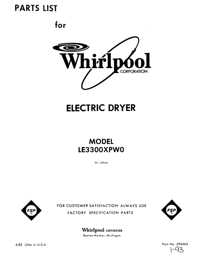 Whirlpool LE3300XPWO User manual