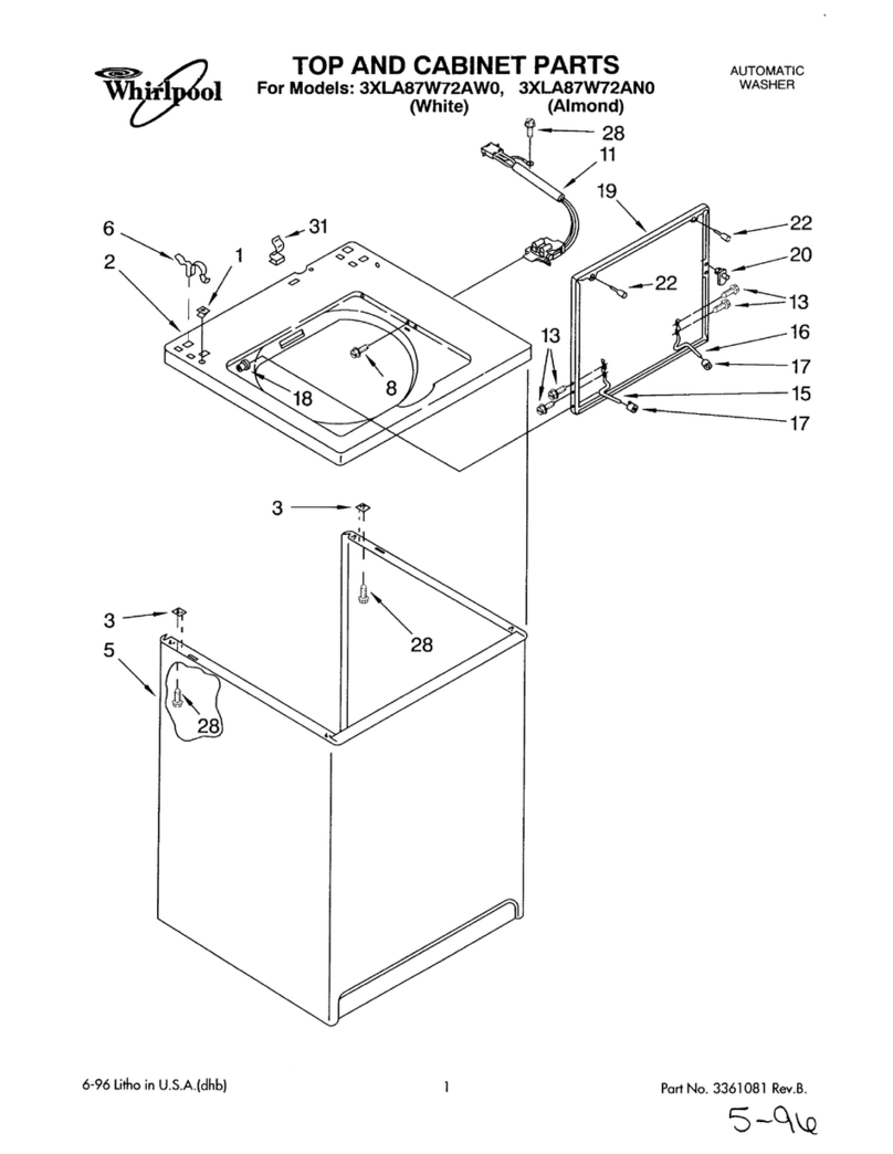 Whirlpool 3XLA87W72AW0 parts list