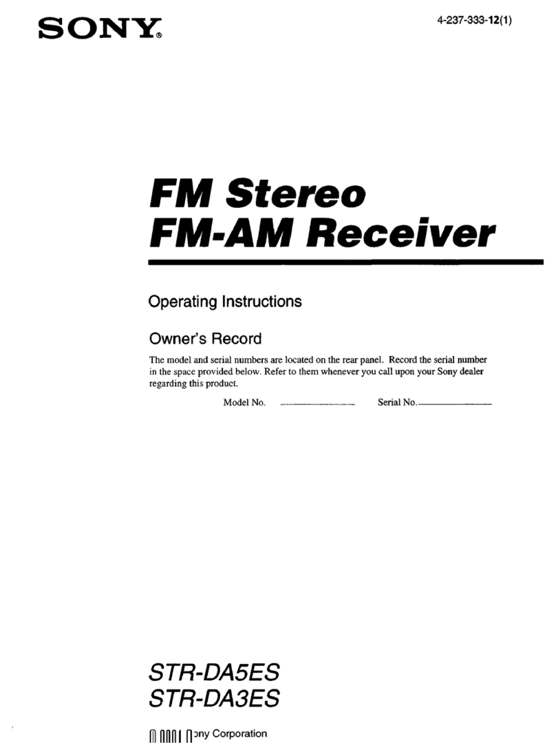 Sony STR-DA5ES - Fm Stereo/fm-am Receiver operating instructions