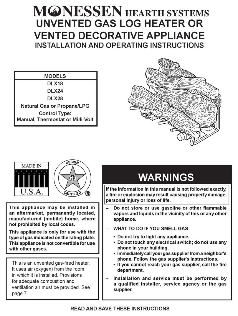 Monessen Hearth DLX18 User manual