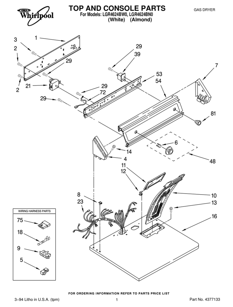 Whirlpool LGR4624BW0 parts list