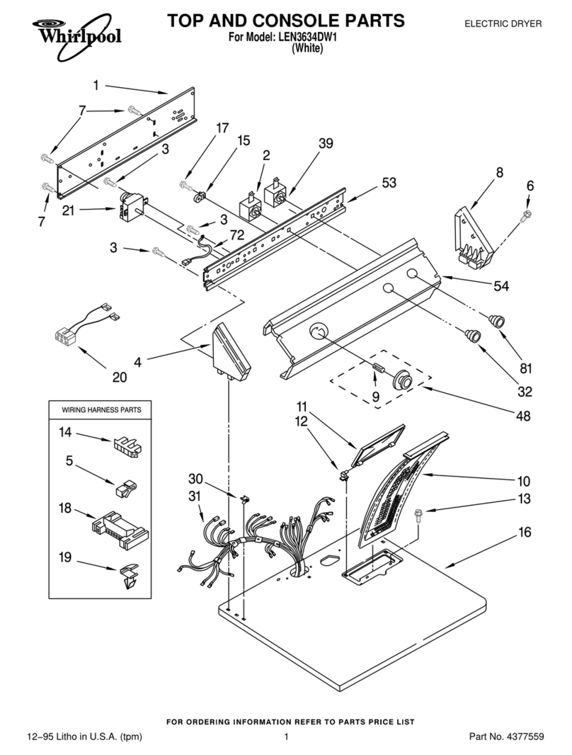 Whirlpool LEN3634DW1 parts list